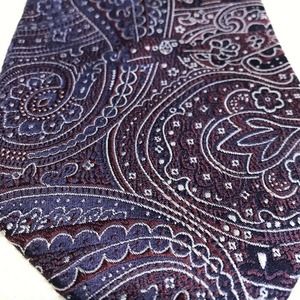 ALARA TIE 100% SILK Men's TIE Purple Embroidered Paisley W 3.4" L 58"